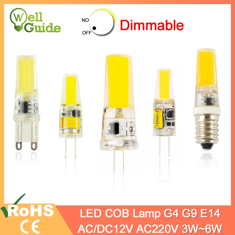 COB Dimmable g4 led bulb g9 led light bulb e14 Lamp bulb AC/DC 12V 220V 3W 5W 6W LED G4 G9 Lamp replace Halogen Lampada 1pc/5pcs
COB Dimmable g4 led bulb g9 led light bulb e14 Lamp bulb AC/DC 12V 220V 3W 5W 6W LED G4 G9 Lamp replace Halogen Lampada 1pc/5pcs