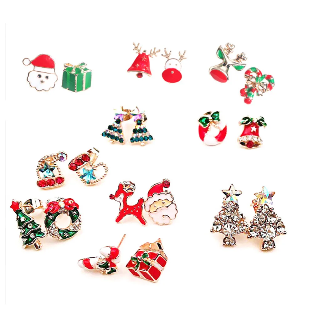 CRLEY Christmas Collection Stud Earrings for Women Santa Clause Gift Box Bell Reindeer Rosette Christmas Tree Oil Drop Jewelry
CRLEY Christmas Collection Stud Earrings for Women Santa Clause Gift Box Bell Reindeer Rosette Christmas Tree Oil Drop Jewelry