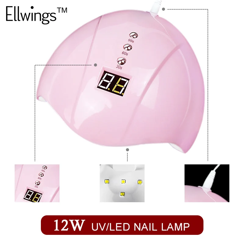 Ellwings Nails Dryer 12W UV LED Lamp for All Gels Polish Sun Light Lamp Infrared Sensing 30s/60s/90s Timer Nail Dryer
Ellwings Nails Dryer 12W UV LED Lamp for All Gels Polish Sun Light Lamp Infrared Sensing 30s/60s/90s Timer Nail Dryer