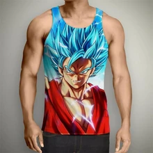 

Newest Anime Dragon Ball Z Super Saiyan Tank Tops harajuku Hipster 3d vest Handsome Goku printed Unisex Summer style casual vest