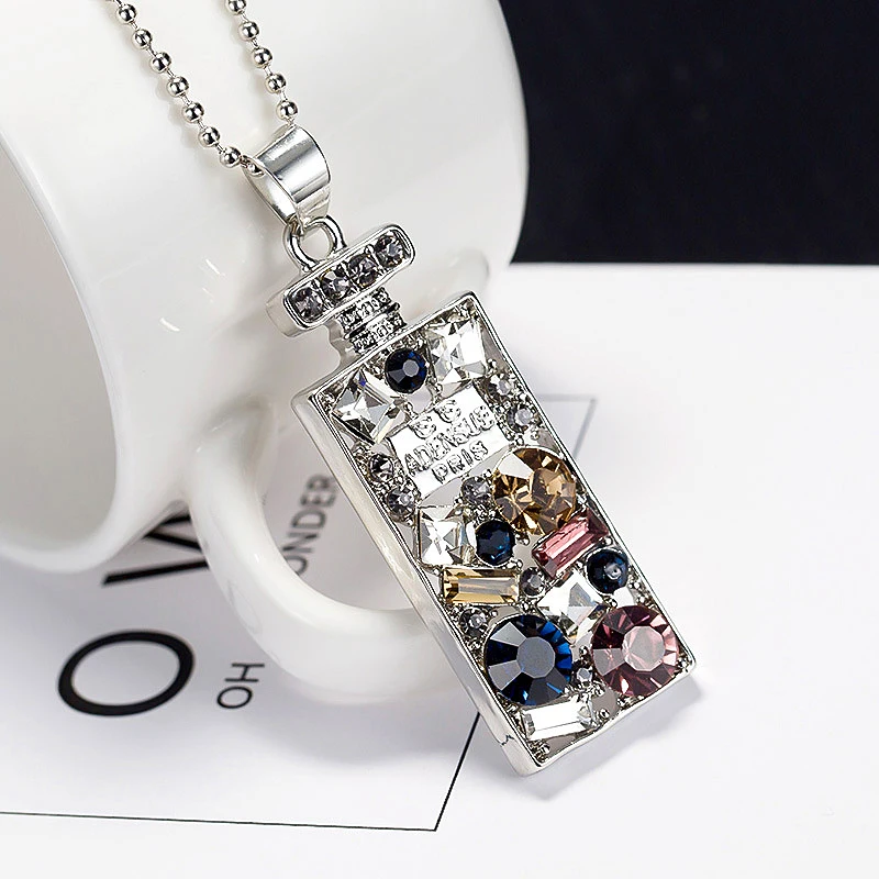 New Design Colorful Rhinestone Necklace Pendant Perfume Bottle Necklace For Women Exquisite Jewelry Sweater chain Nc044
New Design Colorful Rhinestone Necklace Pendant Perfume Bottle Necklace For Women Exquisite Jewelry Sweater chain Nc044
