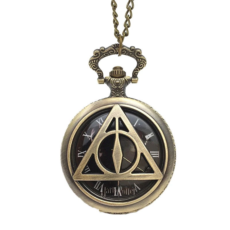 Retro Harry P Deathly Hallows Antique Pocket Watch Necklace Vintage Quartz Fob FliP Clock with Chain for Men Women Gift
Retro Harry P Deathly Hallows Antique Pocket Watch Necklace Vintage Quartz Fob FliP Clock with Chain for Men Women Gift