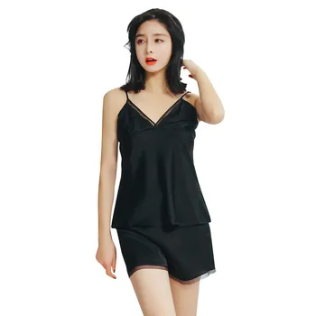 Women Sexy Nightwear Solid Casual Summer V-Neck Lace Patchwork Backless Sling Short Pajamas Sets Conjunto de pijama de pijama #E
Women Sexy Nightwear Solid Casual Summer V-Neck Lace Patchwork Backless Sling Short Pajamas Sets Conjunto de pijama de pijama #E