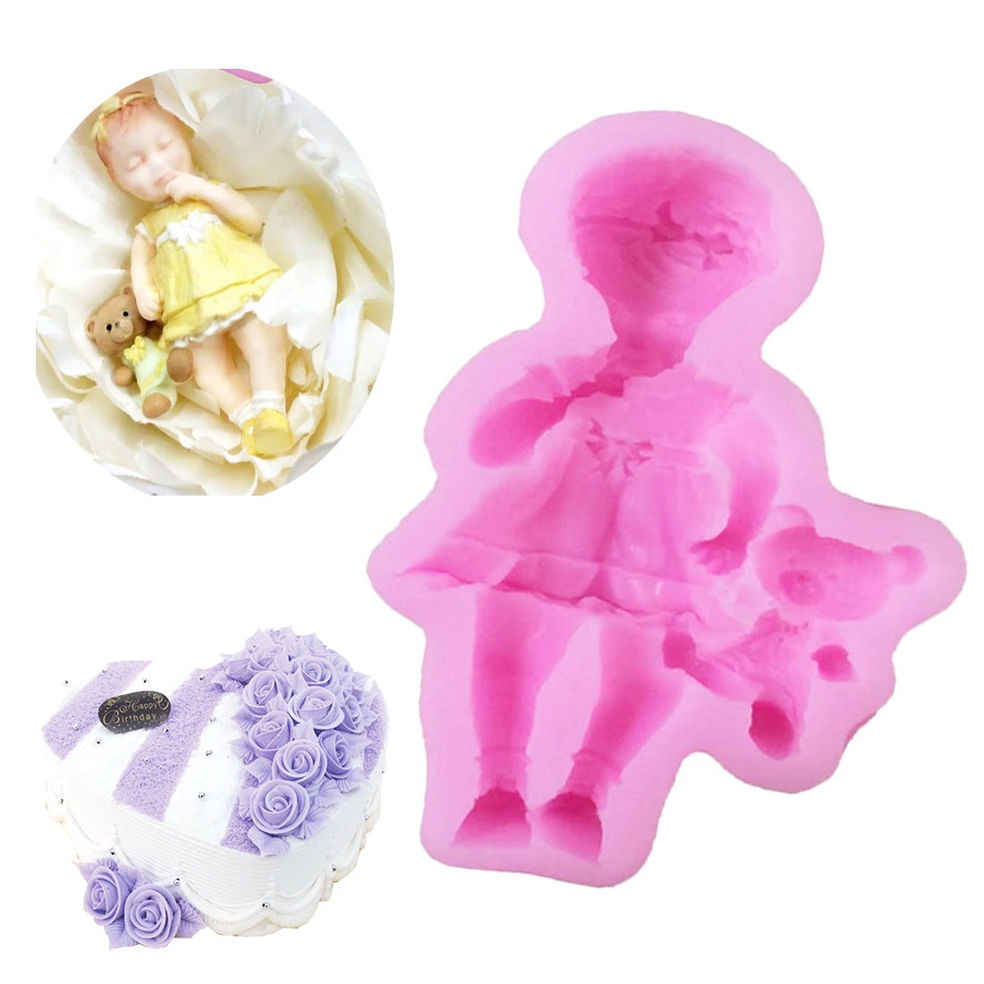 New 3D Kitchen Accessories Lovely Baby Boy Girl Shape Soap Chocolate Mold Silicone Stencils Cookings for Baking
New 3D Kitchen Accessories Lovely Baby Boy Girl Shape Soap Chocolate Mold Silicone Stencils Cookings for Baking