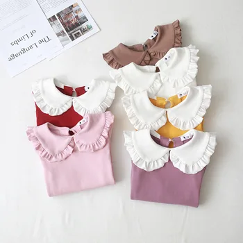 2019 Spring Children Girls Tops Peter pan Collar Cotton Bottom Shirt Long-sleeved T shirt for Baby Girls Tops BC558
2019 Spring Children Girls Tops Peter pan Collar Cotton Bottom Shirt Long-sleeved T shirt for Baby Girls Tops BC558