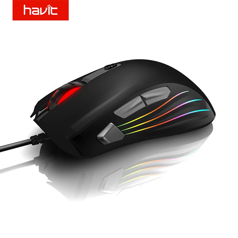 

HAVIT Gaming Mouse 7200DPI Programmable 7 Buttons RGB Backlit USB Wired Optical Mouse Chip-PMW3212 Gamer for PC Computer Laptop