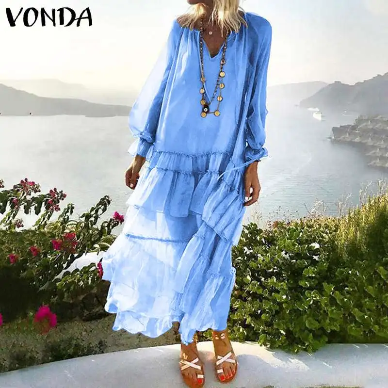 VONDA Women Maxi Dress 2019 Summer Sexy Cover Up Ladies Bodysuit Cover-up Beach Casual V Neck Dresses Tunic Robe Plus Size S-5XL
VONDA Women Maxi Dress 2019 Summer Sexy Cover Up Ladies Bodysuit Cover-up Beach Casual V Neck Dresses Tunic Robe Plus Size S-5XL