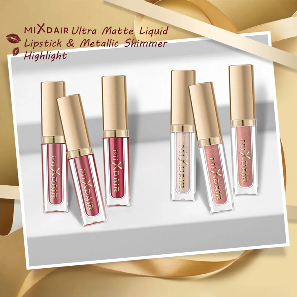 MIXDAIR Lipstick 6 Sets 3 Color Matte 3 Color High Gloss Durable Waterproof Lip Gloss Lipstick Beauty Glazed Lipstick #YL5
MIXDAIR Lipstick 6 Sets 3 Color Matte 3 Color High Gloss Durable Waterproof Lip Gloss Lipstick Beauty Glazed Lipstick #YL5
