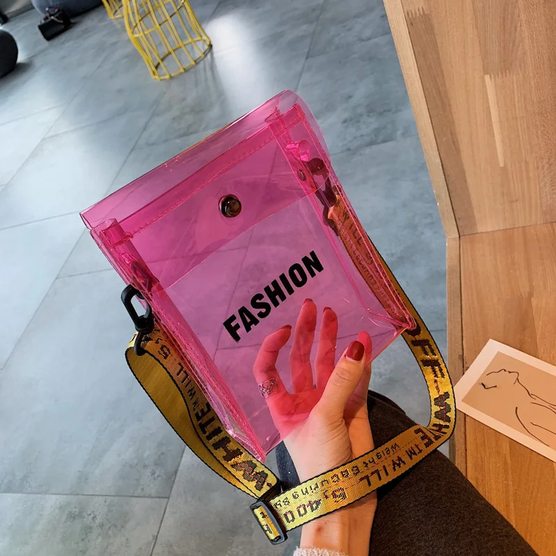 Clear Transparent PVC Shoulder Bags Summer Women Candy Color Jelly Bags Purse Fashion Solid Color Handbags Letter Crossbody Bag
Clear Transparent PVC Shoulder Bags Summer Women Candy Color Jelly Bags Purse Fashion Solid Color Handbags Letter Crossbody Bag