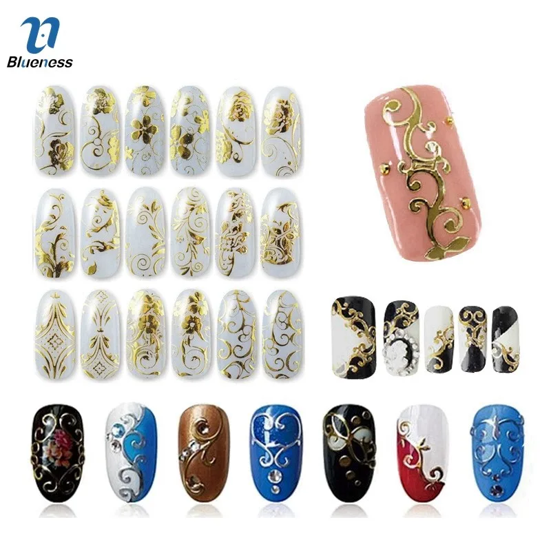 Blueness 3D Nail Art 108 Pattern/Sheet Large Size Bronzing Stickers Paste Manicure Gold Silver Flowers Decals Decorations JH125
Blueness 3D Nail Art 108 Pattern/Sheet Large Size Bronzing Stickers Paste Manicure Gold Silver Flowers Decals Decorations JH125