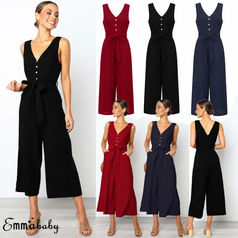2019 New Women Strap Wide Legs Bodycon Jumpsuit V-neck Summer Sexy Polyester Romper Trousers Clubwear Wholesale Dropshipping Hot
2019 New Women Strap Wide Legs Bodycon Jumpsuit V-neck Summer Sexy Polyester Romper Trousers Clubwear Wholesale Dropshipping Hot