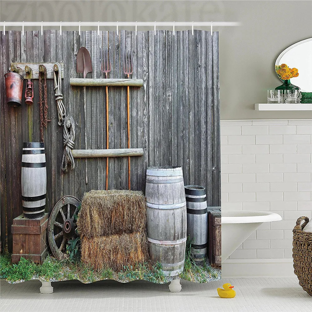 Agriculture Shower Curtain, Western Wooden Barn Countryside Bucolic Rural House Folk Vintage Scenery, Fabric Bathroom Decor Set
Agriculture Shower Curtain, Western Wooden Barn Countryside Bucolic Rural House Folk Vintage Scenery, Fabric Bathroom Decor Set