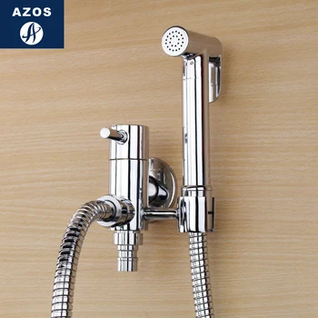 Azos Bidet Faucet Pressurized Shower Nozzle Brass Chrome Cold Water Two Function Toilet Wash Washing Machine Round PJPQ005AB 
Azos Bidet Faucet Pressurized Shower Nozzle Brass Chrome Cold Water Two Function Toilet Wash Washing Machine Round PJPQ005AB