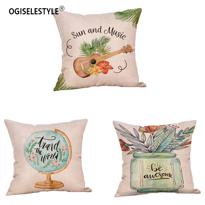 Ogiselestyle Guitar Globe Patterns Pillowcase Home Car Decor Sofa Chair Cushion Cover Couch Cotton Linen bedromm Decor Gift
Ogiselestyle Guitar Globe Patterns Pillowcase Home Car Decor Sofa Chair Cushion Cover Couch Cotton Linen bedromm Decor Gift