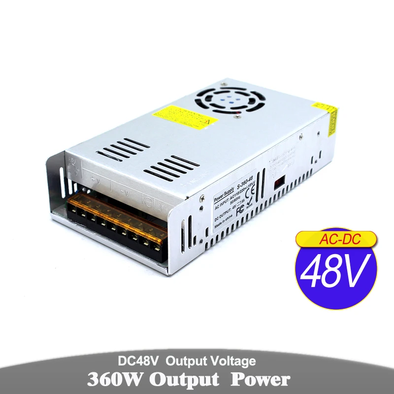 360W 48V DC Power Supply Switch Driver Transformer AC110V 220V to DC48V Power Adapter for CNC CCTV Stepper Motors Mechanics Led
360W 48V DC Power Supply Switch Driver Transformer AC110V 220V to DC48V Power Adapter for CNC CCTV Stepper Motors Mechanics Led