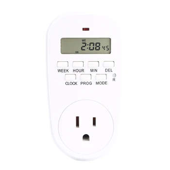 7 Days 24 Hours Digital Timer Switch US Plug Kitchen Smart Power Timer Outlet Programmable Timing Socket
7 Days 24 Hours Digital Timer Switch US Plug Kitchen Smart Power Timer Outlet Programmable Timing Socket