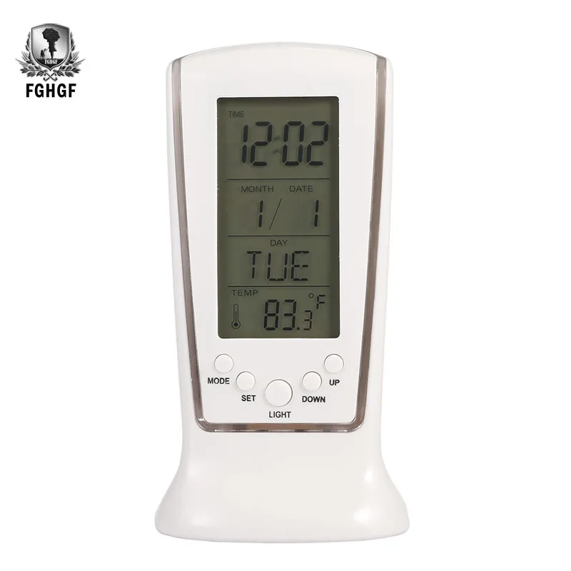 LED Backlight Alarm Clock Home Furnishing Digital Electronic Temperature Humidity Calendar Alarm Clock Snooze Style Home Decor
LED Backlight Alarm Clock Home Furnishing Digital Electronic Temperature Humidity Calendar Alarm Clock Snooze Style Home Decor