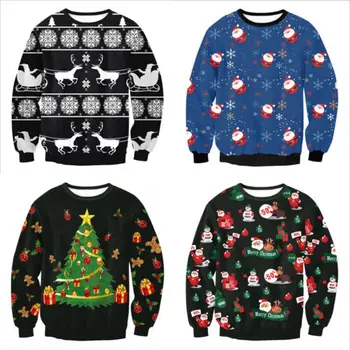 2019 Ugly Christmas Santa Claus Printed Loose Sweater Unisex Men Women Pullover Autumn Winter Tops Xmas Clothing M L XL
2019 Ugly Christmas Santa Claus Printed Loose Sweater Unisex Men Women Pullover Autumn Winter Tops Xmas Clothing M L XL