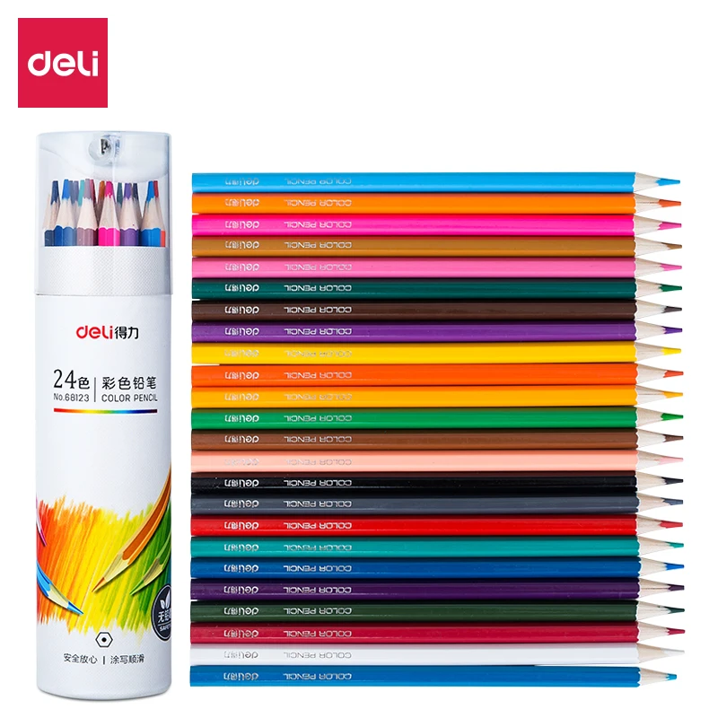 Deli Color Pencils with Sharpener Painting Lapis De Cor Non-toxic Oily Colored Pencil Art Sketch Hand Drawn Professional Pencil 
Deli Color Pencils with Sharpener Painting Lapis De Cor Non-toxic Oily Colored Pencil Art Sketch Hand Drawn Professional Pencil