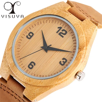 YISUYA Bamboo Nature Wood Quartz Analog Wrist Watch Men Genuine Leather Band Strap Trendy Arabic Number Dial
YISUYA Bamboo Nature Wood Quartz Analog Wrist Watch Men Genuine Leather Band Strap Trendy Arabic Number Dial