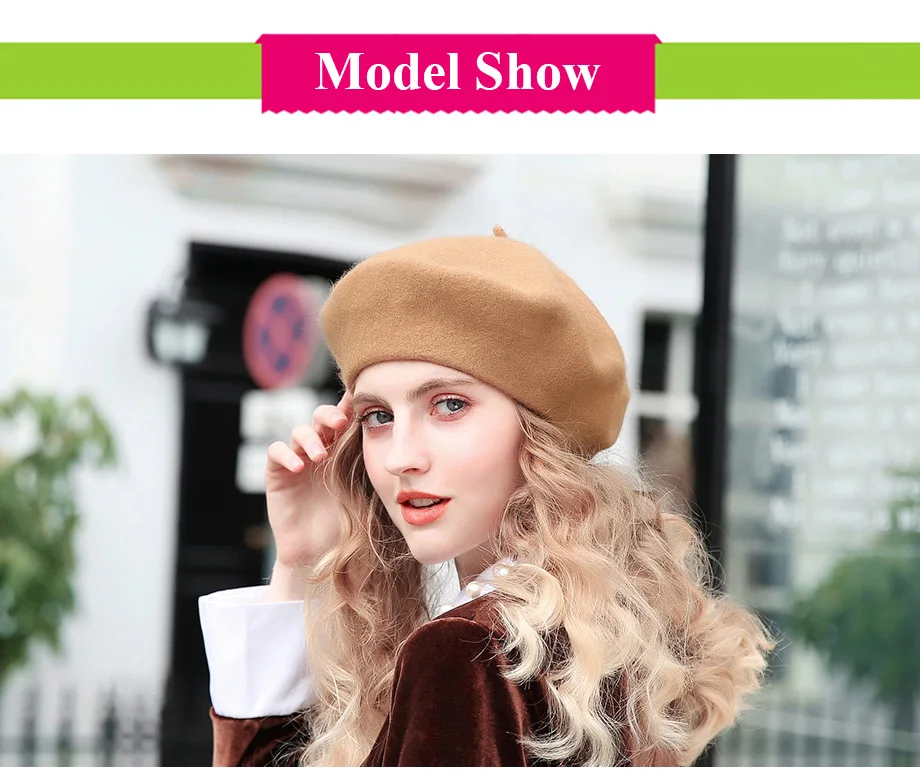 100% Pure Wool Fashion Beret Hat Women Felt Beret British Style Girls Beret Hat Lady Solid Color Slouchy Winter Hats Female 100% Pure Wool Fashion Beret Hat Women Felt Beret British Style Girls Beret Hat Lady Solid Color Slouchy Winter Hats Female