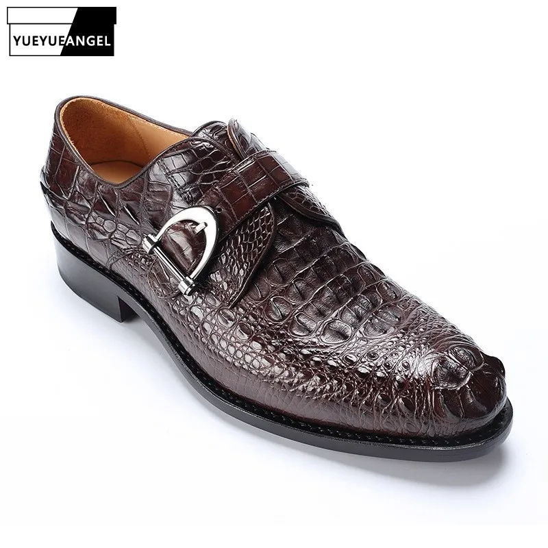 New Black Brown Business Work Genuine Crocodile Leather Shoes Men Pointed Toe Dress Shoes Party Wedding Office Footwear
New Black Brown Business Work Genuine Crocodile Leather Shoes Men Pointed Toe Dress Shoes Party Wedding Office Footwear