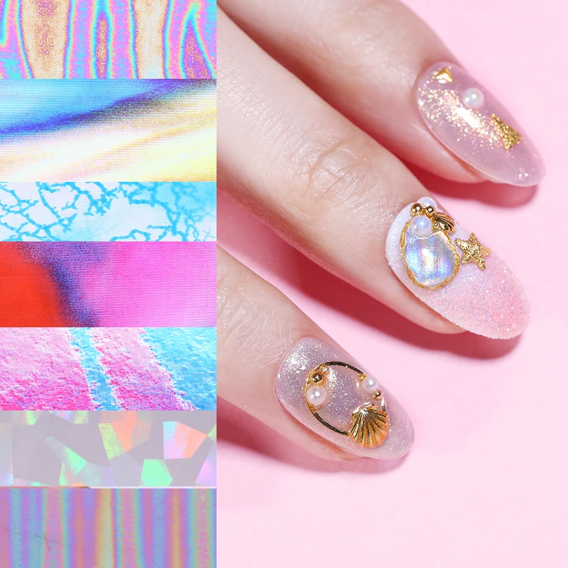 10 Pcs Holographic Nail Foil Sticker Set Transparent AB Color Nail Art Transfer Sticker Manicure LED Gel Decoration
10 Pcs Holographic Nail Foil Sticker Set Transparent AB Color Nail Art Transfer Sticker Manicure LED Gel Decoration