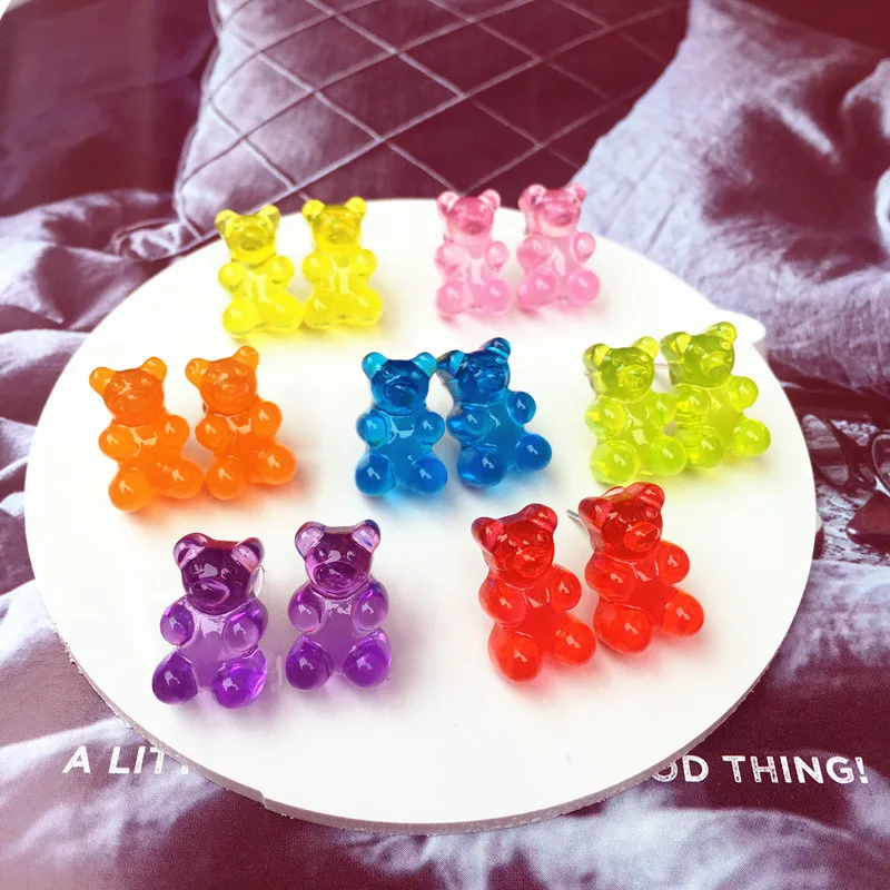 Creative Hadmade Transparent Colorful Little Bears Earring Studs for Women Girls Cartoon Bears Funny Animal Studs Earrings 2019
Creative Hadmade Transparent Colorful Little Bears Earring Studs for Women Girls Cartoon Bears Funny Animal Studs Earrings 2019