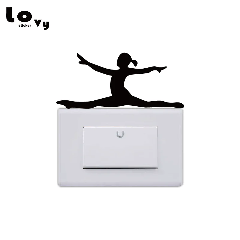 Gymnastics Girl Vinyl Light Switch Sticker Creative Caroon Silhouette Wall Sticker Home Decor SW0178
Gymnastics Girl Vinyl Light Switch Sticker Creative Caroon Silhouette Wall Sticker Home Decor SW0178