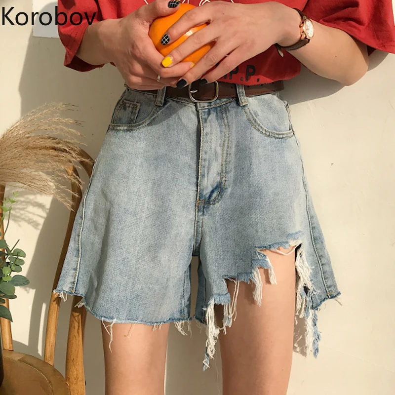 Korobov Korean Tassel Hole Demin Shorts Women Plus Size High Waist Wide Leg Shorts S-5XL Preppy Style Light Blue Shorts 77738
Korobov Korean Tassel Hole Demin Shorts Women Plus Size High Waist Wide Leg Shorts S-5XL Preppy Style Light Blue Shorts 77738