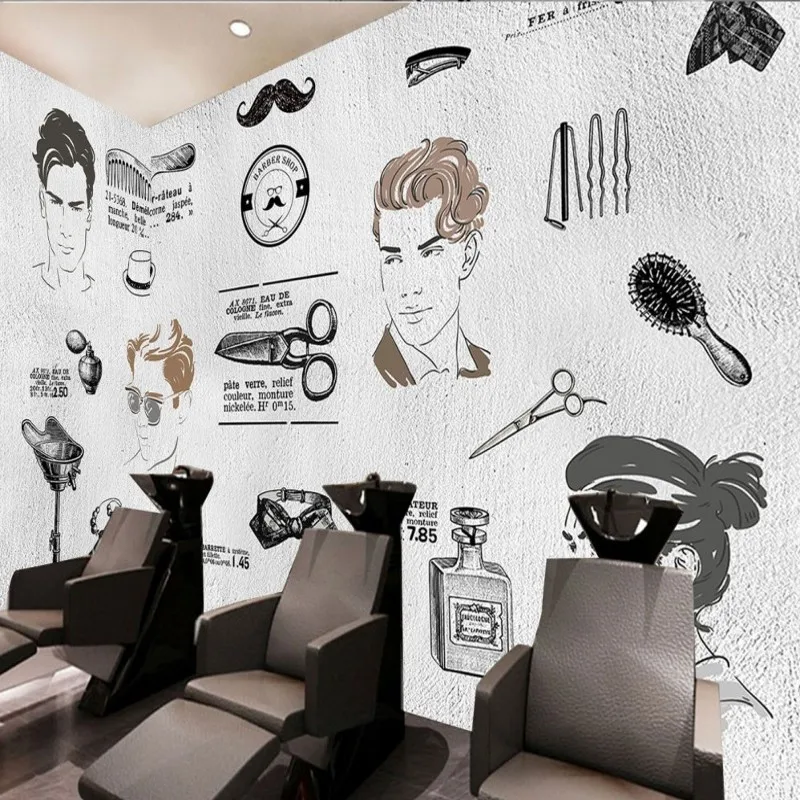 wallpaper 3d Personality Hand Painted Trendy barber shop backdrop wall custom high quality wallpaper mural
wallpaper 3d Personality Hand Painted Trendy barber shop backdrop wall custom high quality wallpaper mural