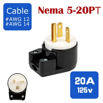 

US Nema L5-20P Bend UL 3 Pin Rotating 360 Degree AC Power Plug Industrial Wiring Connector Elbow DIY Rewirable Socket 20A 125V