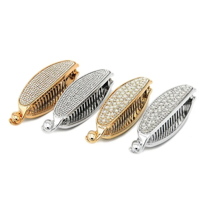 Wholesale Rhinestone Pearl Banana Hair Clips Women Ponytail Holder Glitter Vintage Hair Accessories Elegant Barrettes Hairgrip
Wholesale Rhinestone Pearl Banana Hair Clips Women Ponytail Holder Glitter Vintage Hair Accessories Elegant Barrettes Hairgrip