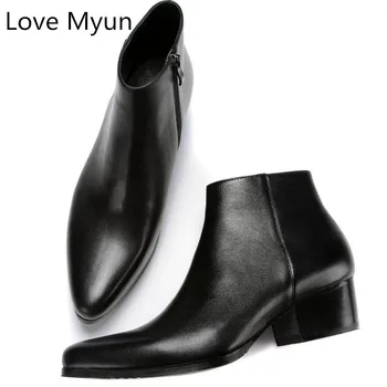 Autumn winter new mens genuine leather boots high heels fashion pointed toe zip ankle boots high top men shoes plus size 36 44
Autumn winter new mens genuine leather boots high heels fashion pointed toe zip ankle boots high top men shoes plus size 36 44