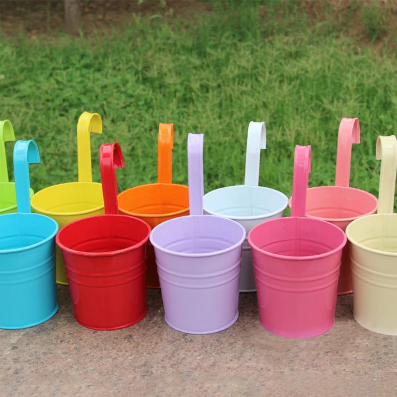 10 Pcs Flower Pots Garden Pots Hanging Flower Pots Balcony Planters Metal Bucket Flower Holders - Detachable Hook
10 Pcs Flower Pots Garden Pots Hanging Flower Pots Balcony Planters Metal Bucket Flower Holders - Detachable Hook