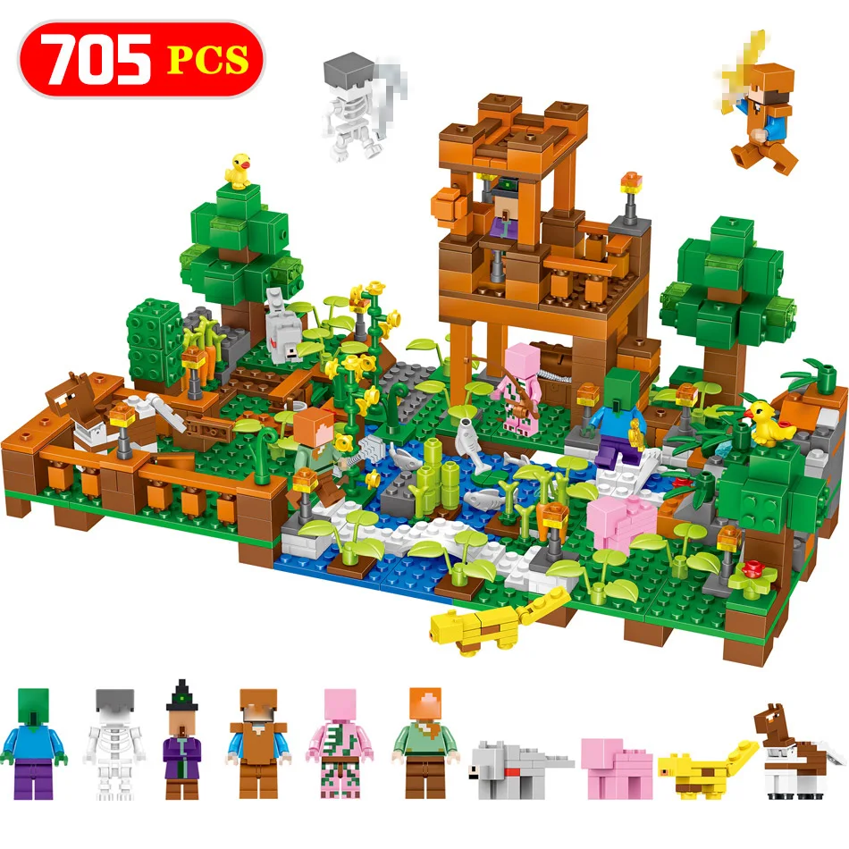 705PCS My World Columbach Ranch Tree Building Blocks Compatible Legoingly Minecraft Figures Bricks Set DIY Christmas Gift Toys
705PCS My World Columbach Ranch Tree Building Blocks Compatible Legoingly Minecraft Figures Bricks Set DIY Christmas Gift Toys