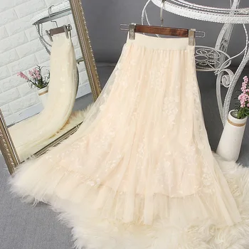 2019 Spring and Autumn Lace Gauze Skirt Women's High Waist Flower Embroidery Pleated Mesh Yarn Fairy Skirt
2019 Spring and Autumn Lace Gauze Skirt Women's High Waist Flower Embroidery Pleated Mesh Yarn Fairy Skirt