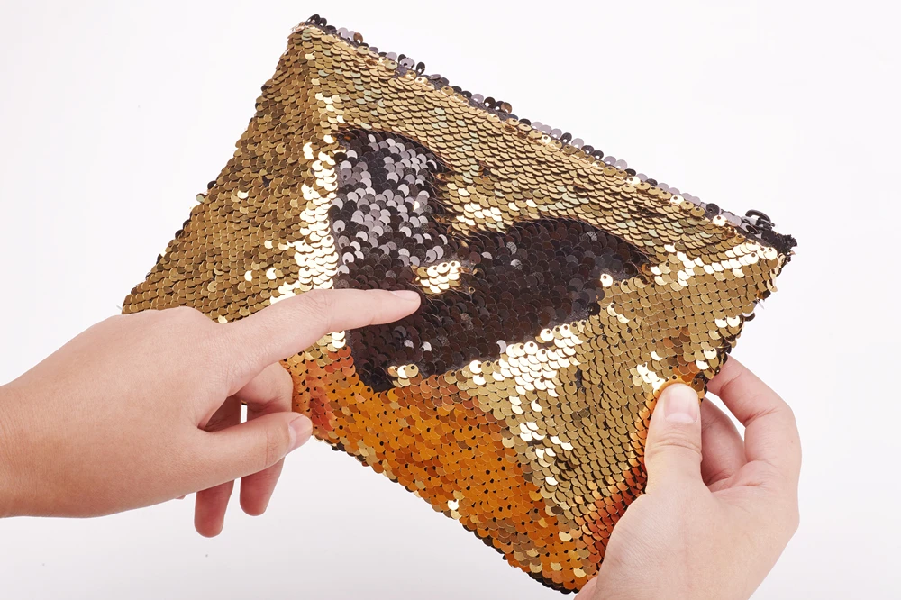 New Gold Pencil Case Reversible Sequin School Supplies Bts Stationery Gift Cute Pencil Box Pencilcase School Tools Pencil Cases 17