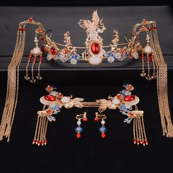 new Chinese retro Tassel Phoenix wedding hair ornaments crown headdress ancient dragon Phoenix bride hair accessories
new Chinese retro Tassel Phoenix wedding hair ornaments crown headdress ancient dragon Phoenix bride hair accessories