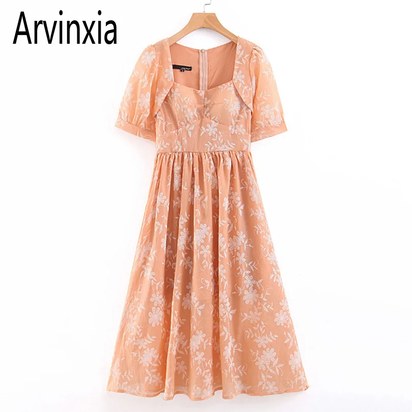 Arvinxia ZA Sexy Flower Printed Square Neck Woman Summer Dress New Short Sleeves Party Dress Fashion Streetwear Straight Vestido
Arvinxia ZA Sexy Flower Printed Square Neck Woman Summer Dress New Short Sleeves Party Dress Fashion Streetwear Straight Vestido