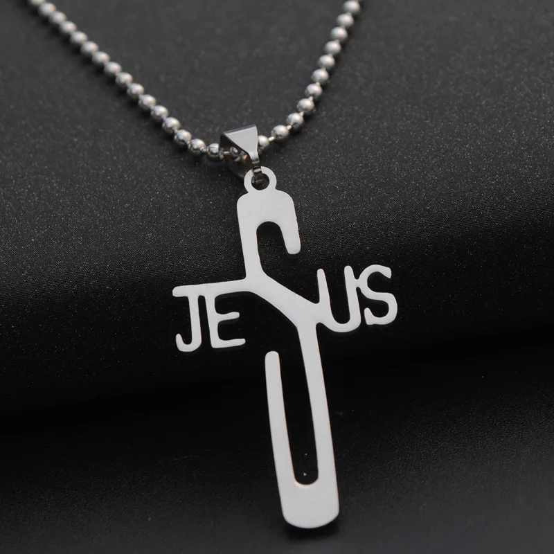 Gift stainless steel English letter JESUS cross necklace personality letter necklace Christian faith English Jesus necklace
Gift stainless steel English letter JESUS cross necklace personality letter necklace Christian faith English Jesus necklace