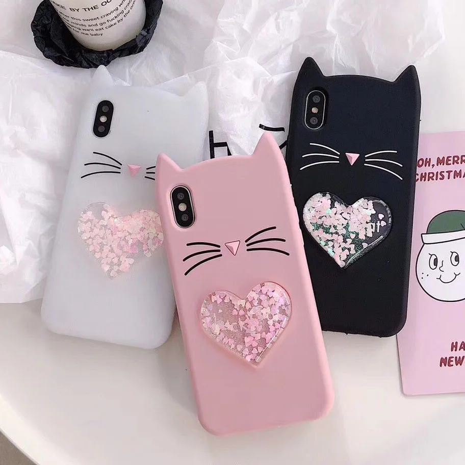 Peach Heart Quicksand Silicone Phone Case For iphone X Ten Case For iphone 7 8 6S 6 Plus Cases Cover
Peach Heart Quicksand Silicone Phone Case For iphone X Ten Case For iphone 7 8 6S 6 Plus Cases Cover