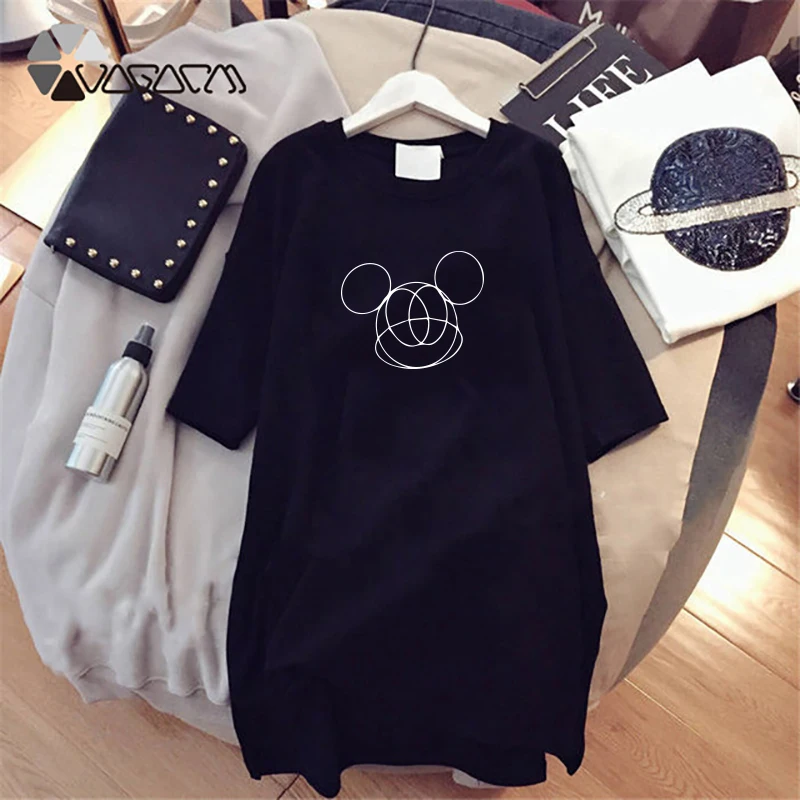 New Summer Dress Mickey Mouse Casual Loose White Dresses Cartoon Print Simple Mini Plus Size Beach Dress 2019 Clothes For Women
New Summer Dress Mickey Mouse Casual Loose White Dresses Cartoon Print Simple Mini Plus Size Beach Dress 2019 Clothes For Women