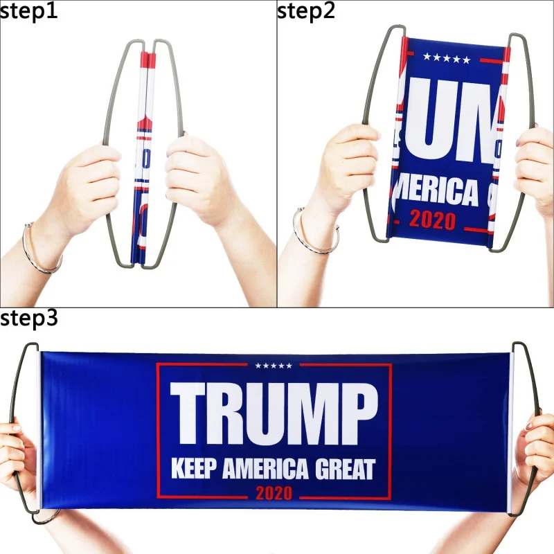 

Hot Hand Held Trump 2020 Flag Double Sided Printed Donald Trump Flag Keep America Great Donald for President USA