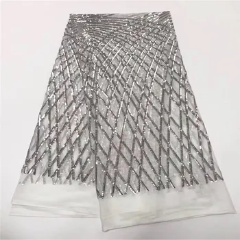 Nigerian Lace Fabric 2018 High quality Lace Silver French Net Lace Fabric Material african 2018 lace Fabrics With Sequine
Nigerian Lace Fabric 2018 High quality Lace Silver French Net Lace Fabric Material african 2018 lace Fabrics With Sequine