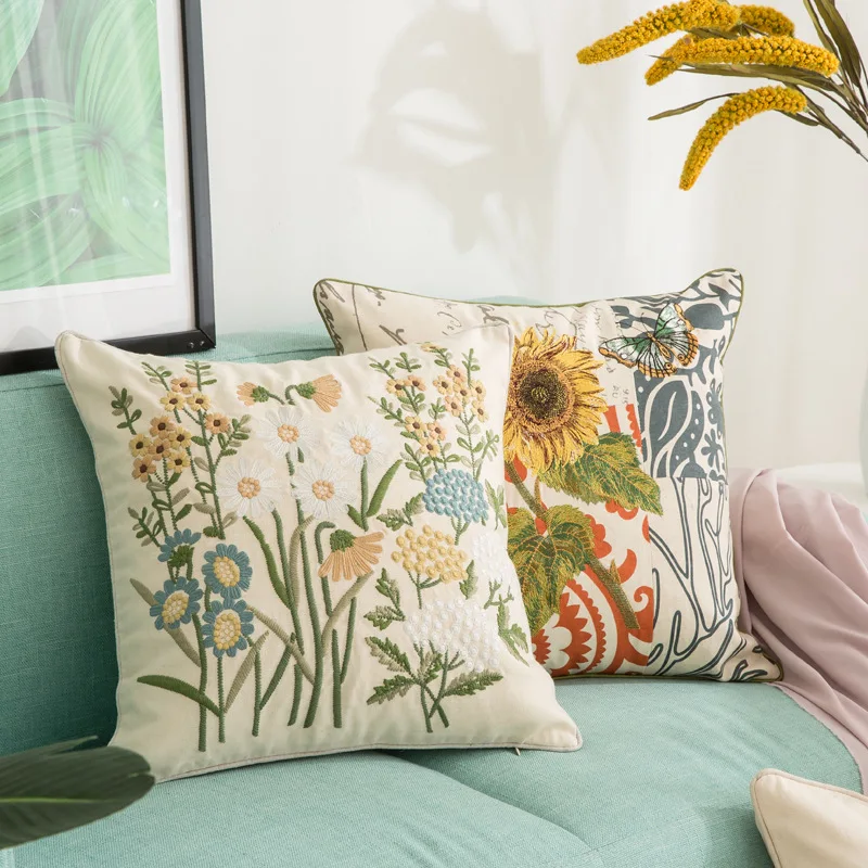 45x45cm elegant country style linen fabric sunflower embroidery cushion cover pillow case plant flower embroidered pillow cover
45x45cm elegant country style linen fabric sunflower embroidery cushion cover pillow case plant flower embroidered pillow cover
