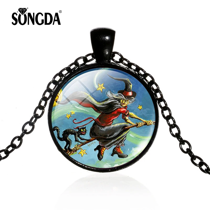 SONGDA Newest Halloween Series Necklace Flying Witch and Cat Pumpkin Lamp Dark Deep Forest Poster Gem Fashion Decorative Jewelry
SONGDA Newest Halloween Series Necklace Flying Witch and Cat Pumpkin Lamp Dark Deep Forest Poster Gem Fashion Decorative Jewelry