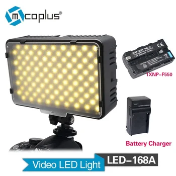Mcoplus LED-168A LED Video Light with 1x NP-F550 Battery & Charger for Canon Nikon Sony & DV Camera Camcorder
Mcoplus LED-168A LED Video Light with 1x NP-F550 Battery & Charger for Canon Nikon Sony & DV Camera Camcorder