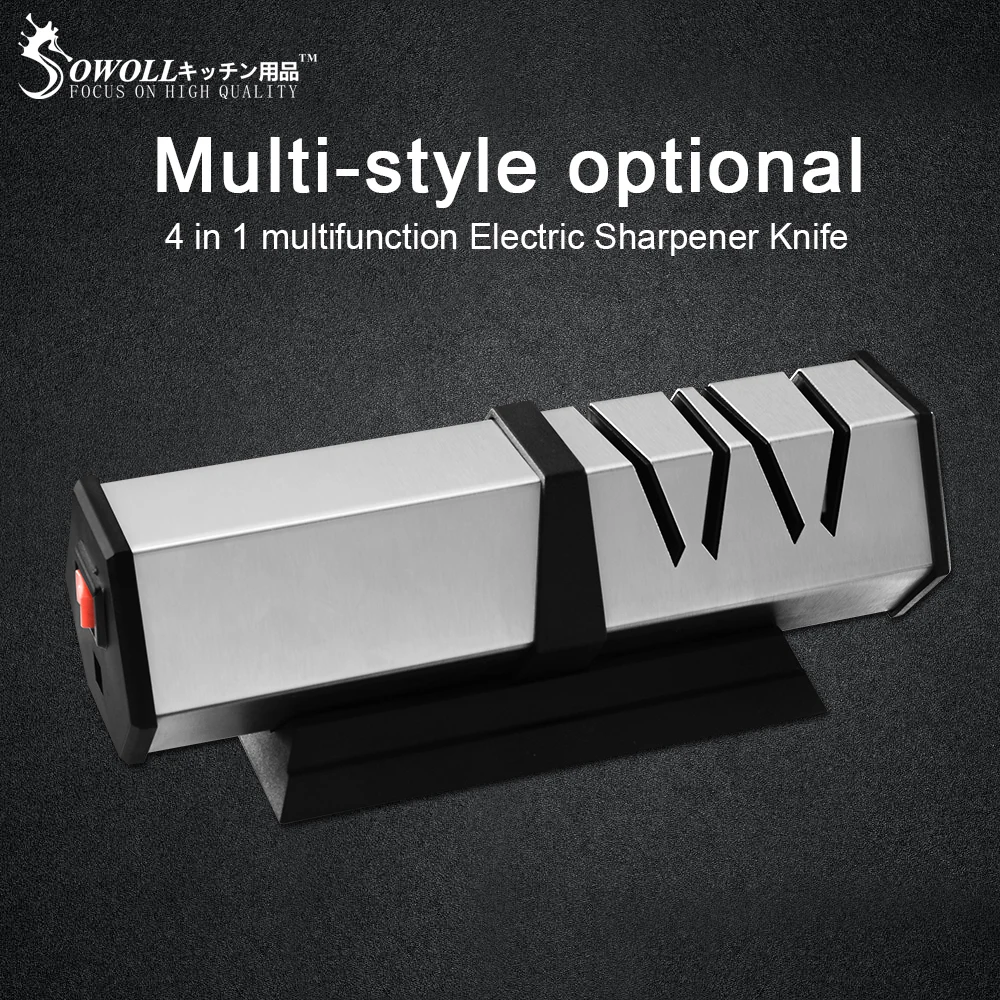 Electric Stainless Steel Knife Sharpener 4 in 1 Multi function For Scissor Steel Knives Kitchen Household Helper High Quality
Electric Stainless Steel Knife Sharpener 4 in 1 Multi function For Scissor Steel Knives Kitchen Household Helper High Quality
