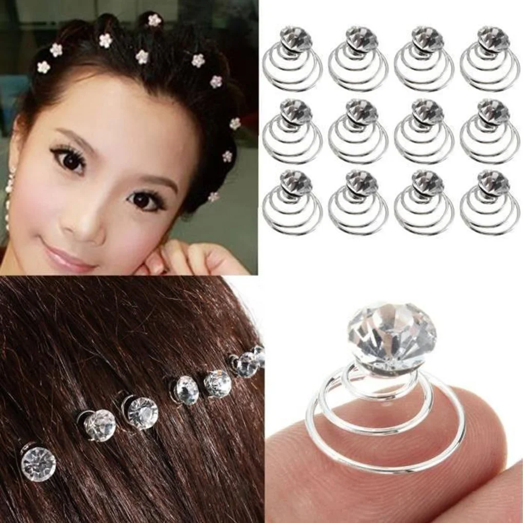 12pcs Women/Bride Crystal Spiral Hairpin Rhinestone Hair Clips Accessories for Party Wedding
12pcs Women/Bride Crystal Spiral Hairpin Rhinestone Hair Clips Accessories for Party Wedding